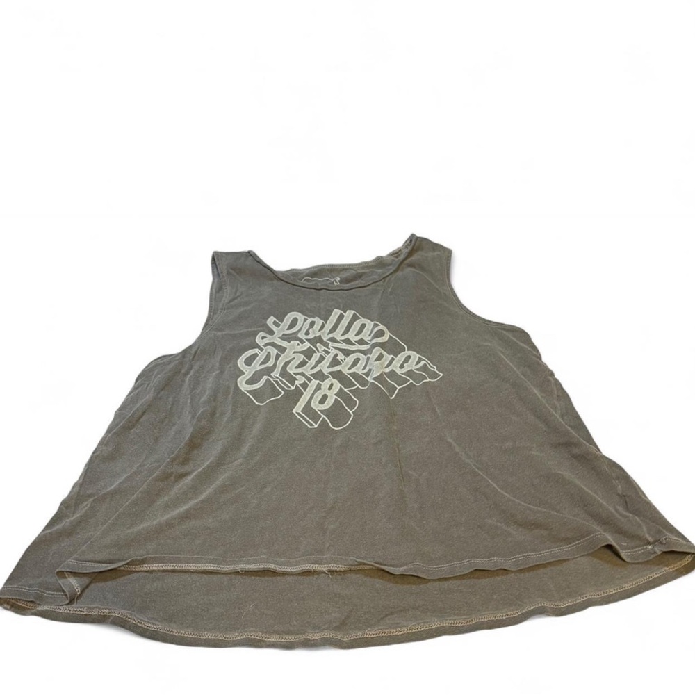 Men’s Gray Retro lollapalooza Graphic Tank Top